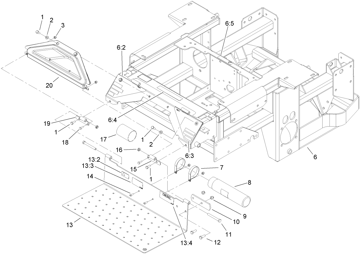 Engine Frame, Console and Floor Pan Assembly