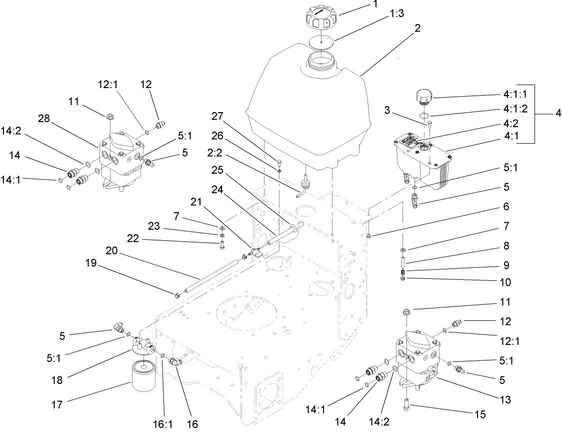 Fuel System, Hydro Pump and Filter Assembly
