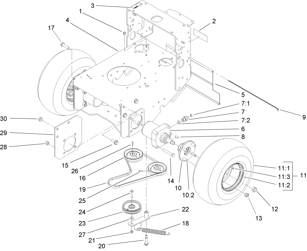 Pump Drive and Wheel Motor Assembly