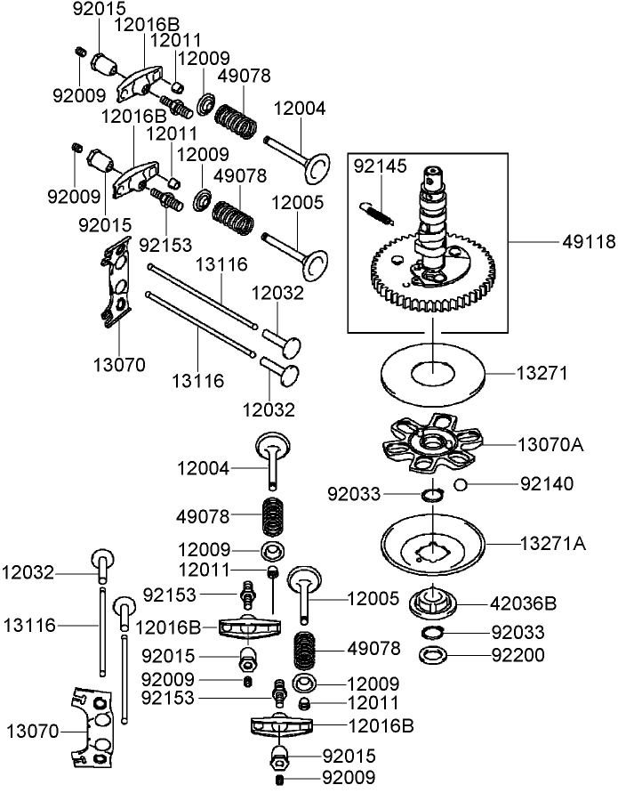 Valve and Camshaft Assembly  Kawasaki FH580V-DS28