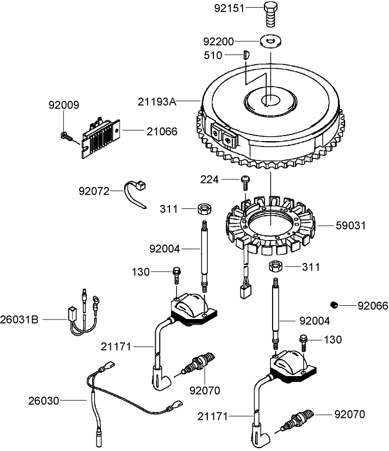 Electric Equipment Assembly  Kawasaki FH580V-DS28