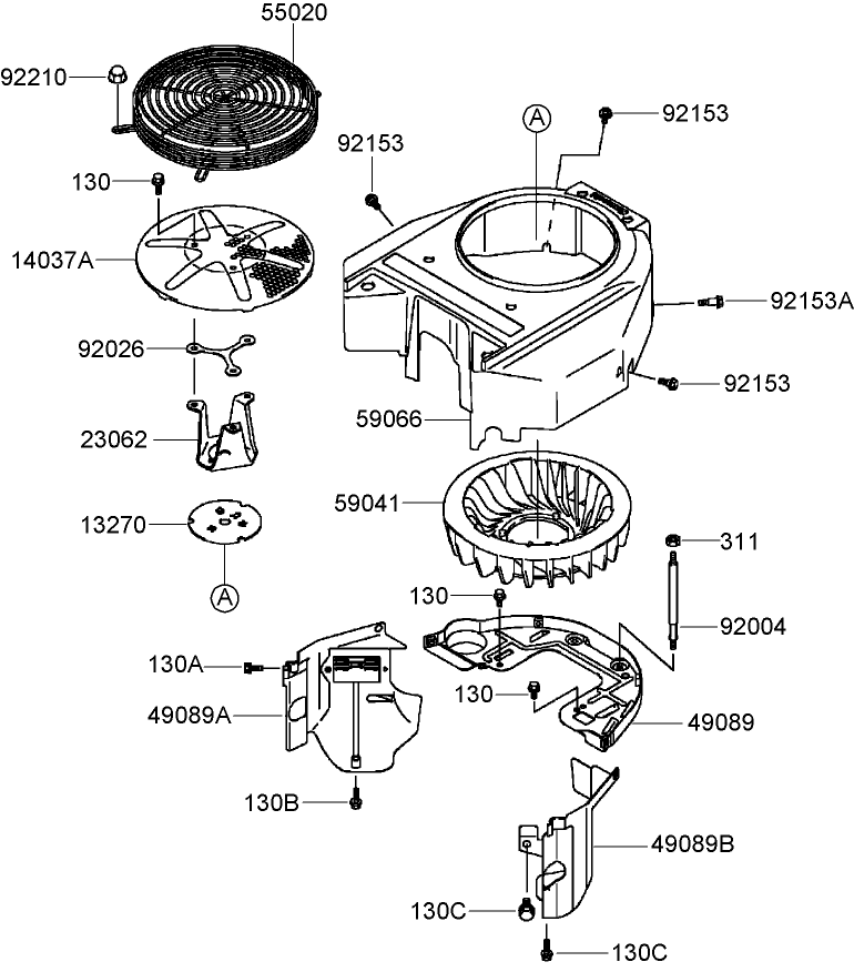 Cooling Equipment Assembly  Kawasaki FH541V-AS24