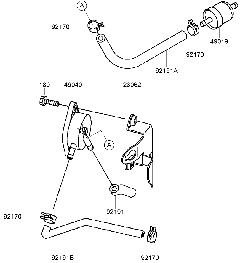 Fuel Tank and Valve Assembly  Kawasaki FH541V-AS24