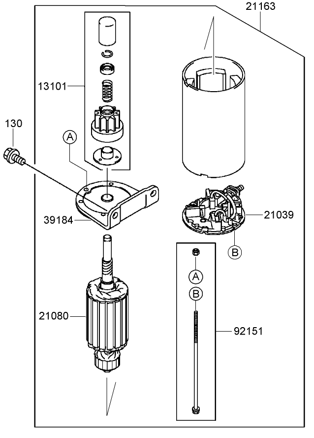 Starter Assembly  Kawasaki FH541V-AS24
