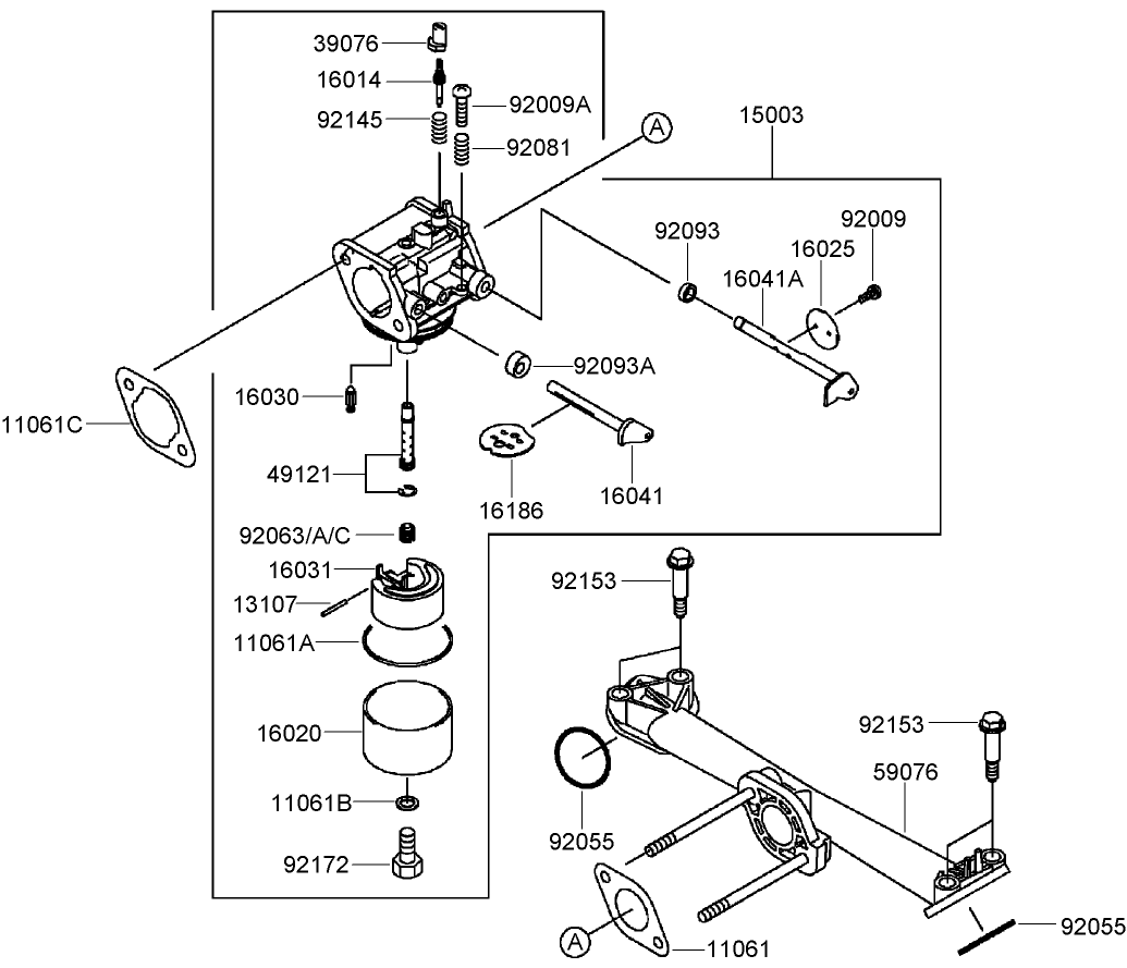 Carburetor Assembly  Kawasaki FH430V-DS28