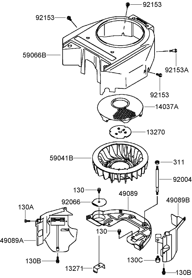 Cooling Equipment Assembly  Kawasaki FH541V-ES30