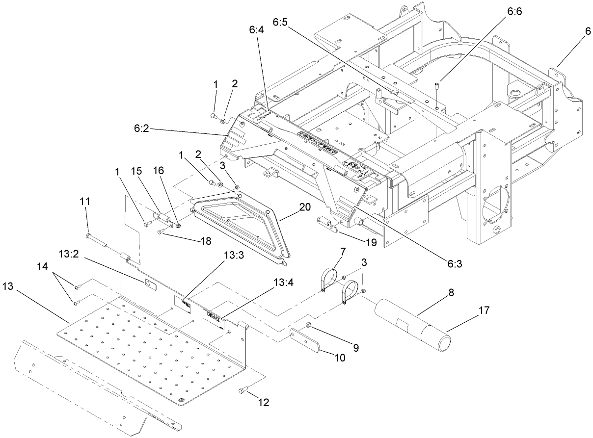 Traction Frame and Floor Pan Assembly