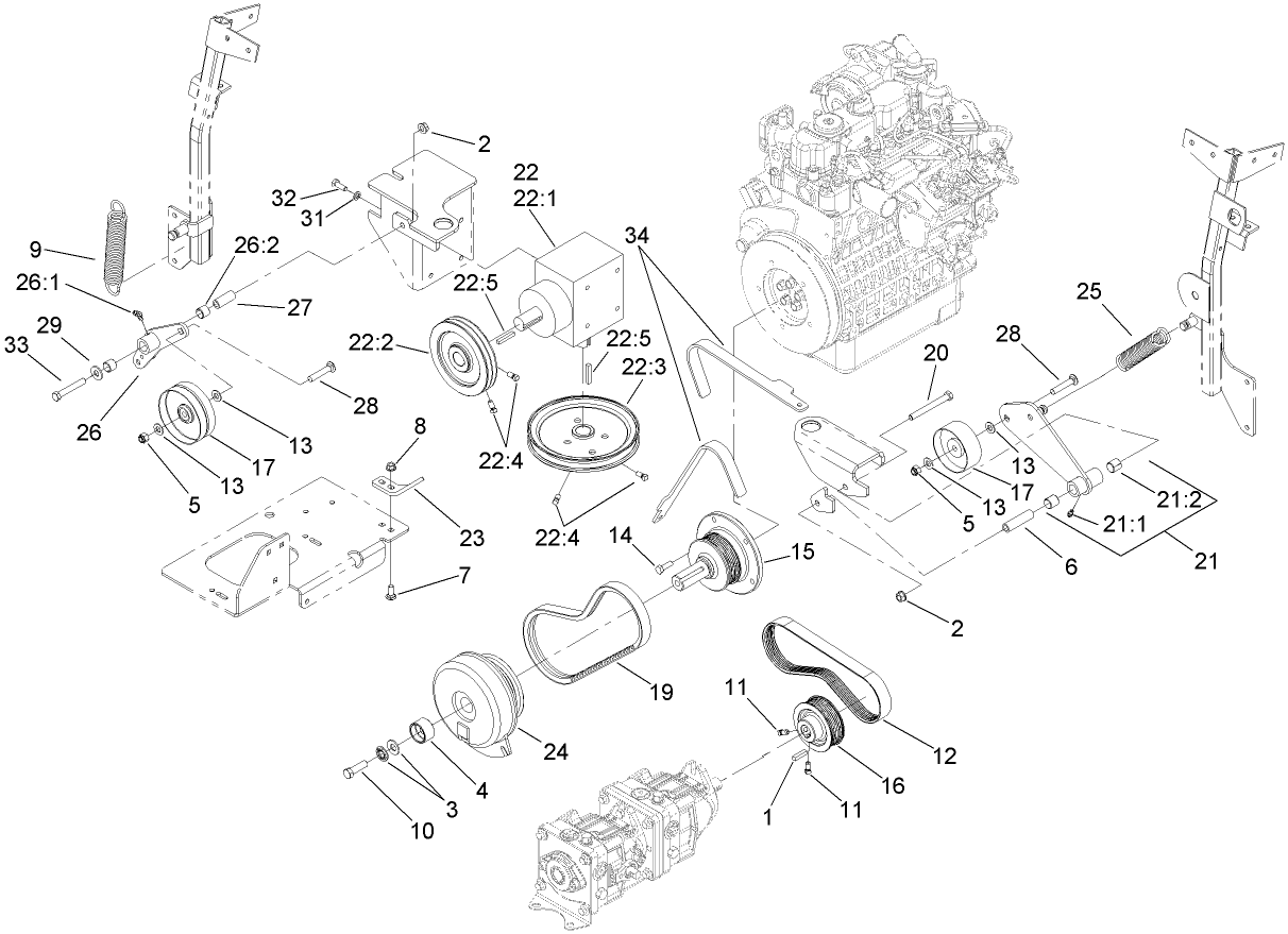 Hydro and Gearbox Assembly