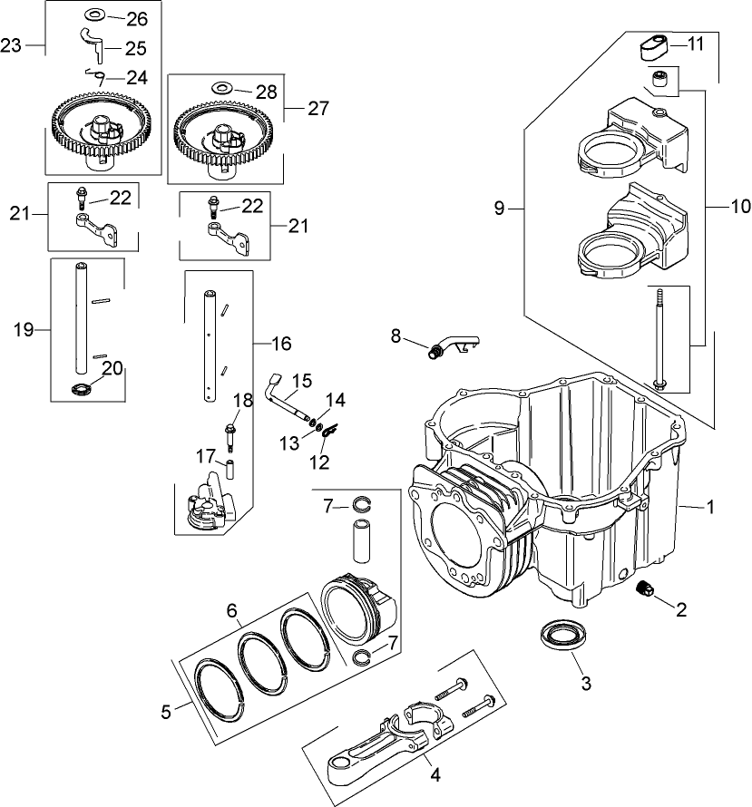Crankscase Assembly Kohler SV590-0019
