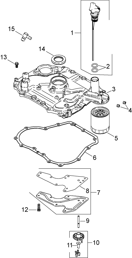 Oil Pan and Lubrication Assembly Kohler SV590-0019