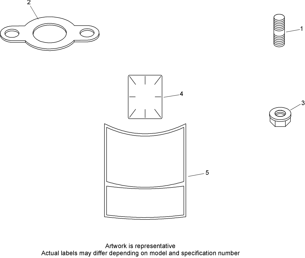 Exhaust Stud, Gasket and Decal Assembly Kohler SV590-0019