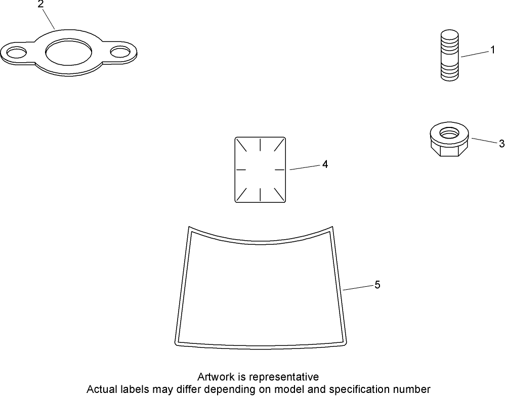 Exhaust Stud, Gasket and Decal Assembly Kohler SV720-0029