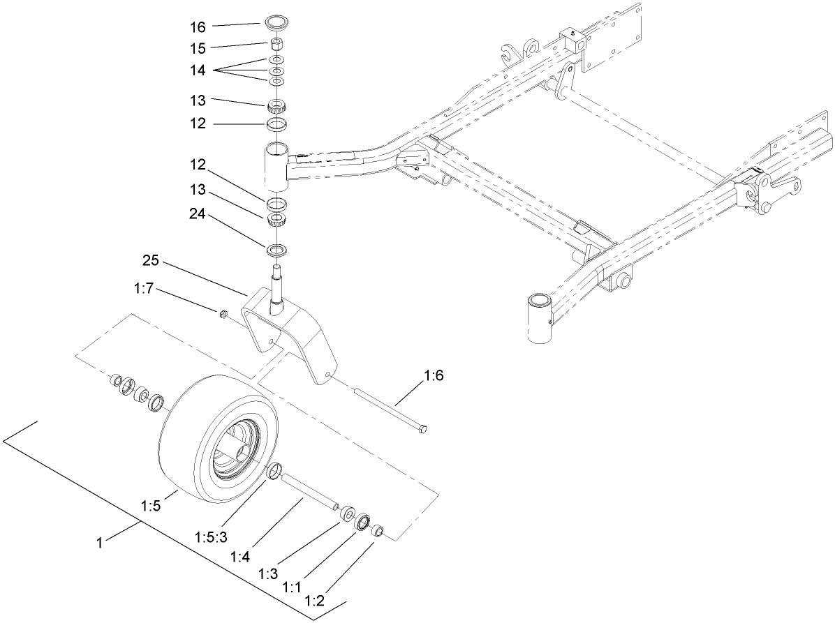 Caster Wheel and Fork Assembly