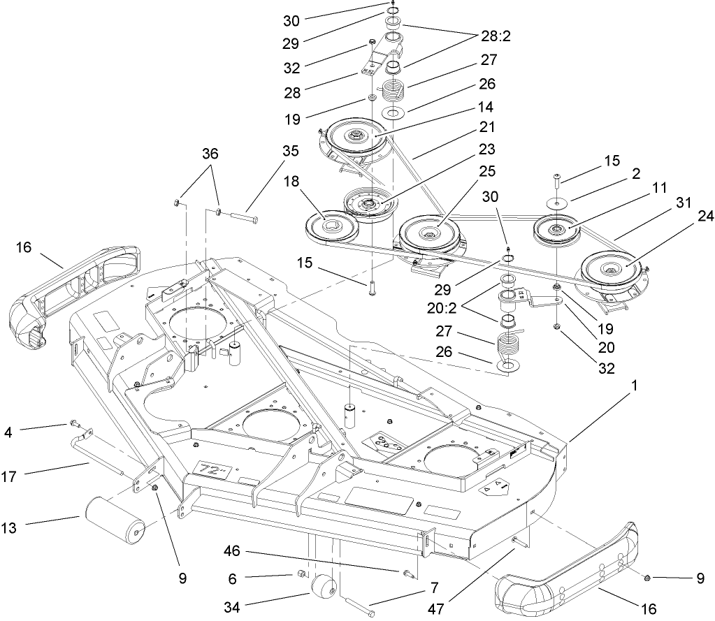 Roller, Belt and Pulley Assembly