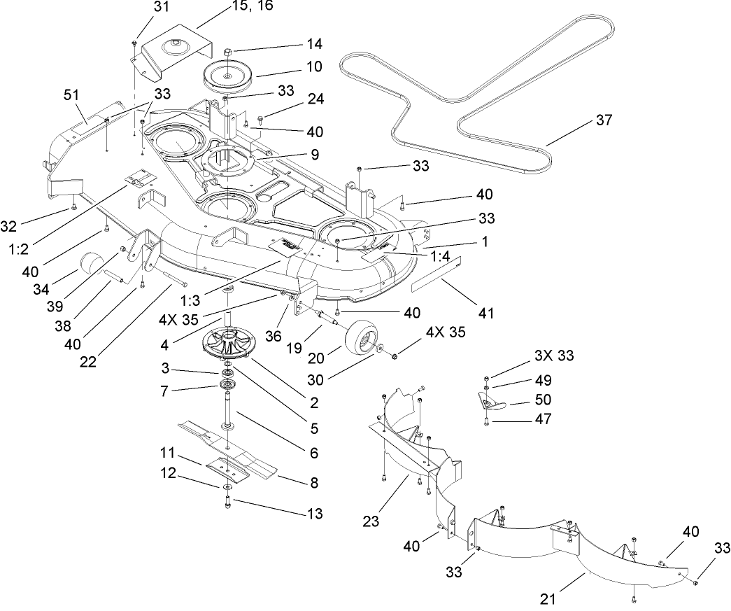 52 Inch Deck Assembly