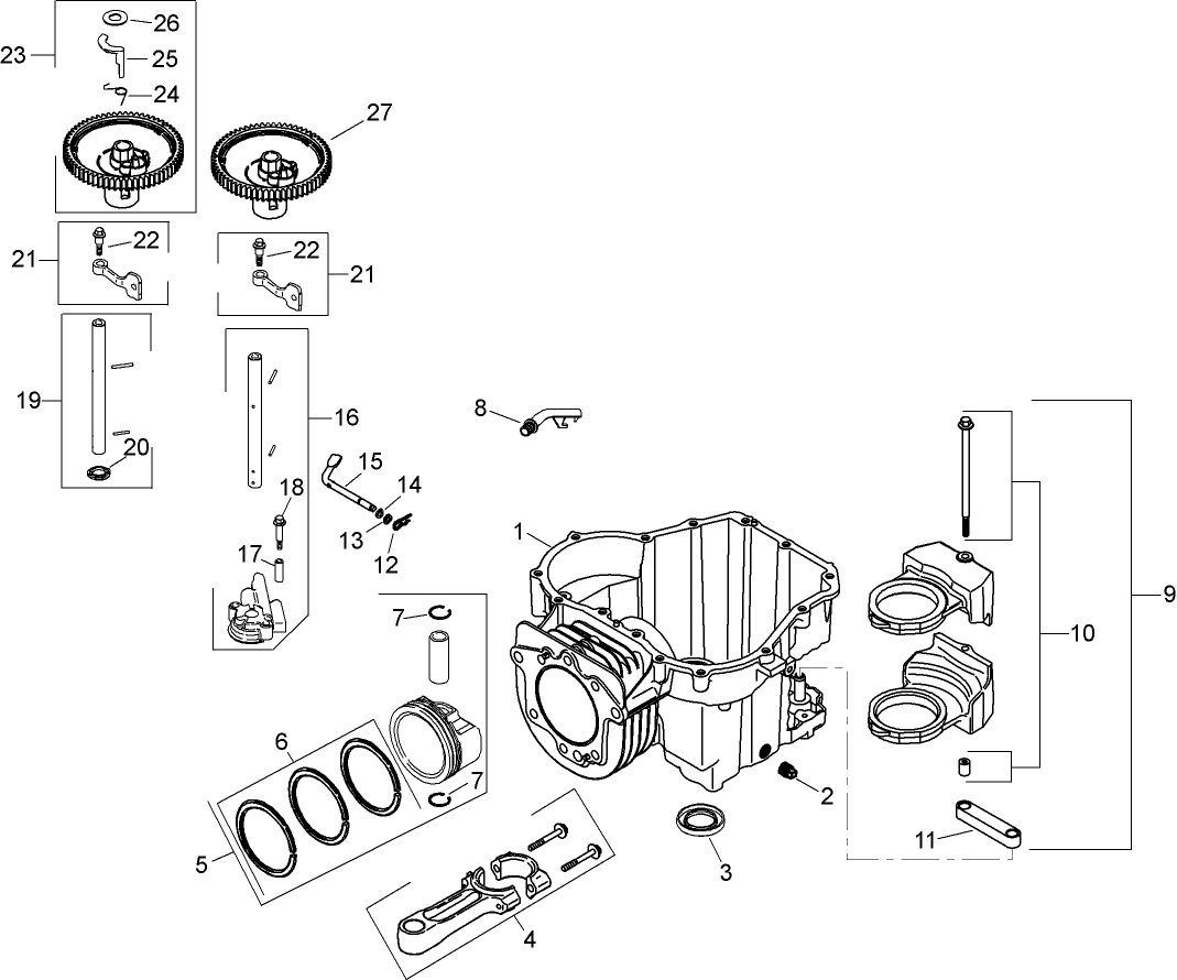 Crankcase Assembly  Kohler SV610-0020