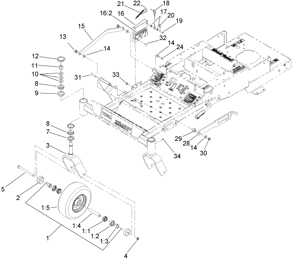 Caster and Height-of-Cut Assembly