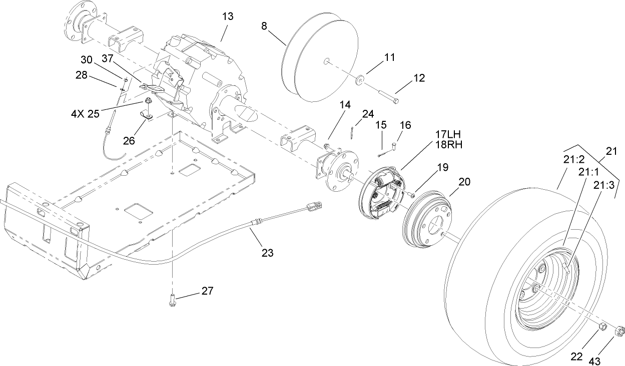 Rear Tire and Transaxle Assembly