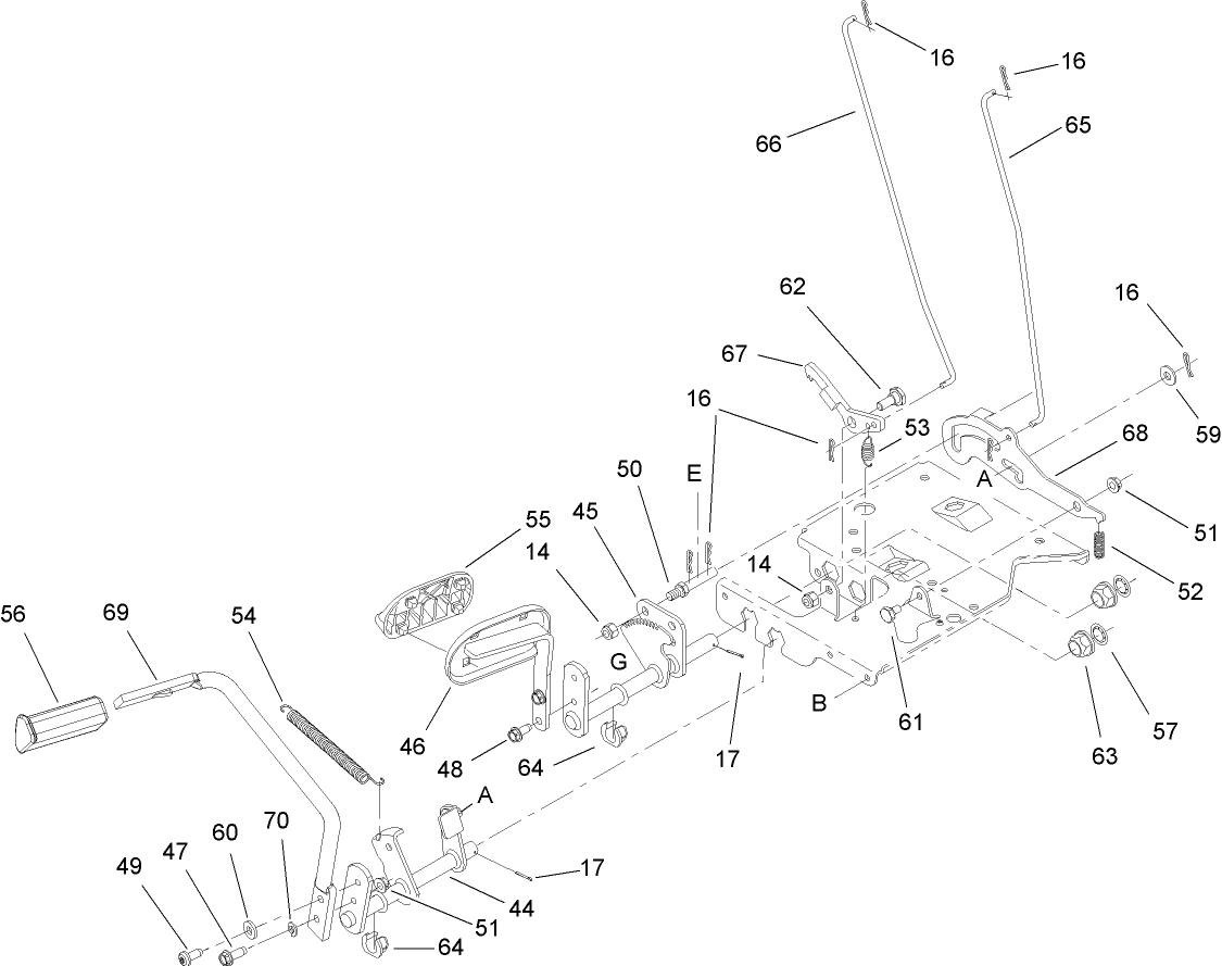 Brake and Traction Pedal Assembly