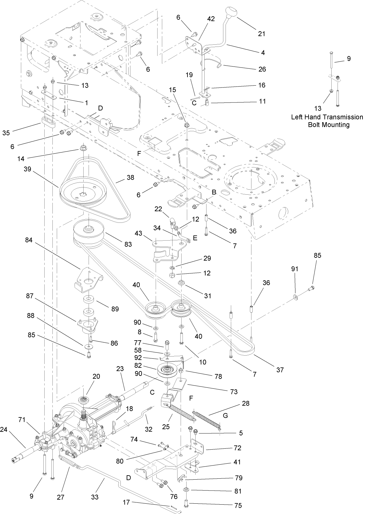 Transmission, Belt and Pulley Assembly