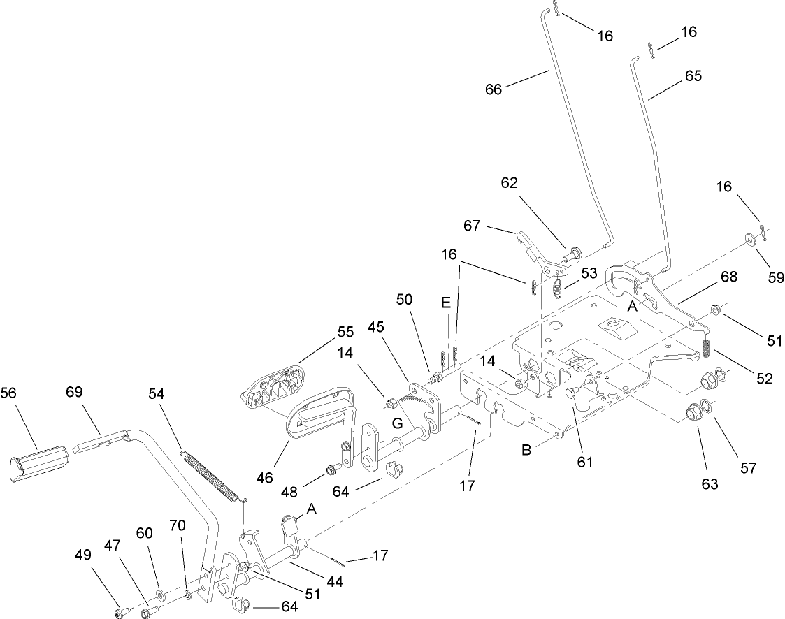Brake and Traction Pedal Assembly