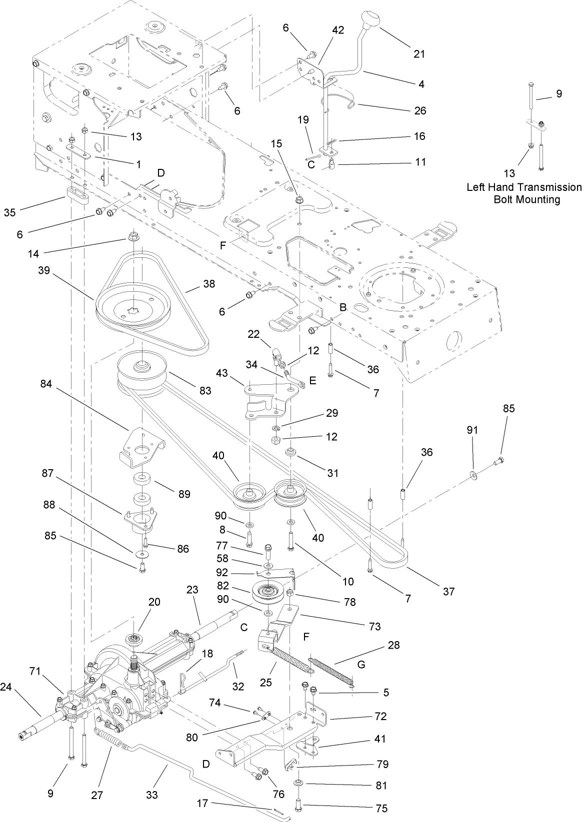 Transmission, Belt and Pulley Assembly