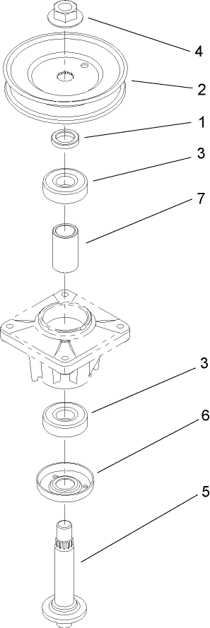 Single Pulley Spindle Assembly No. 112-0311