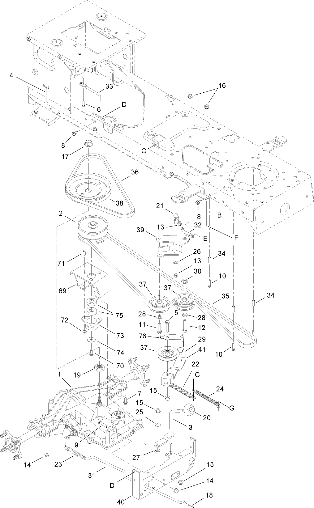 Transmission, Belt and Pulley Assembly