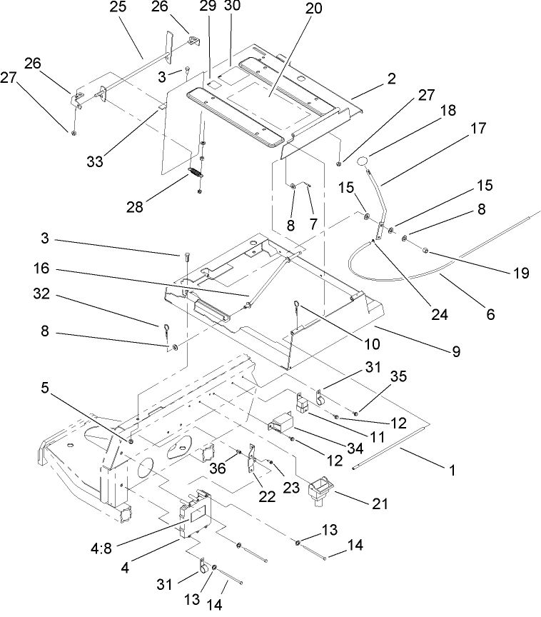 Seat Frame and Throttle Assembly