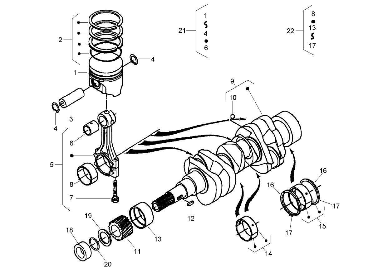 Piston and Crankshaft Assembly