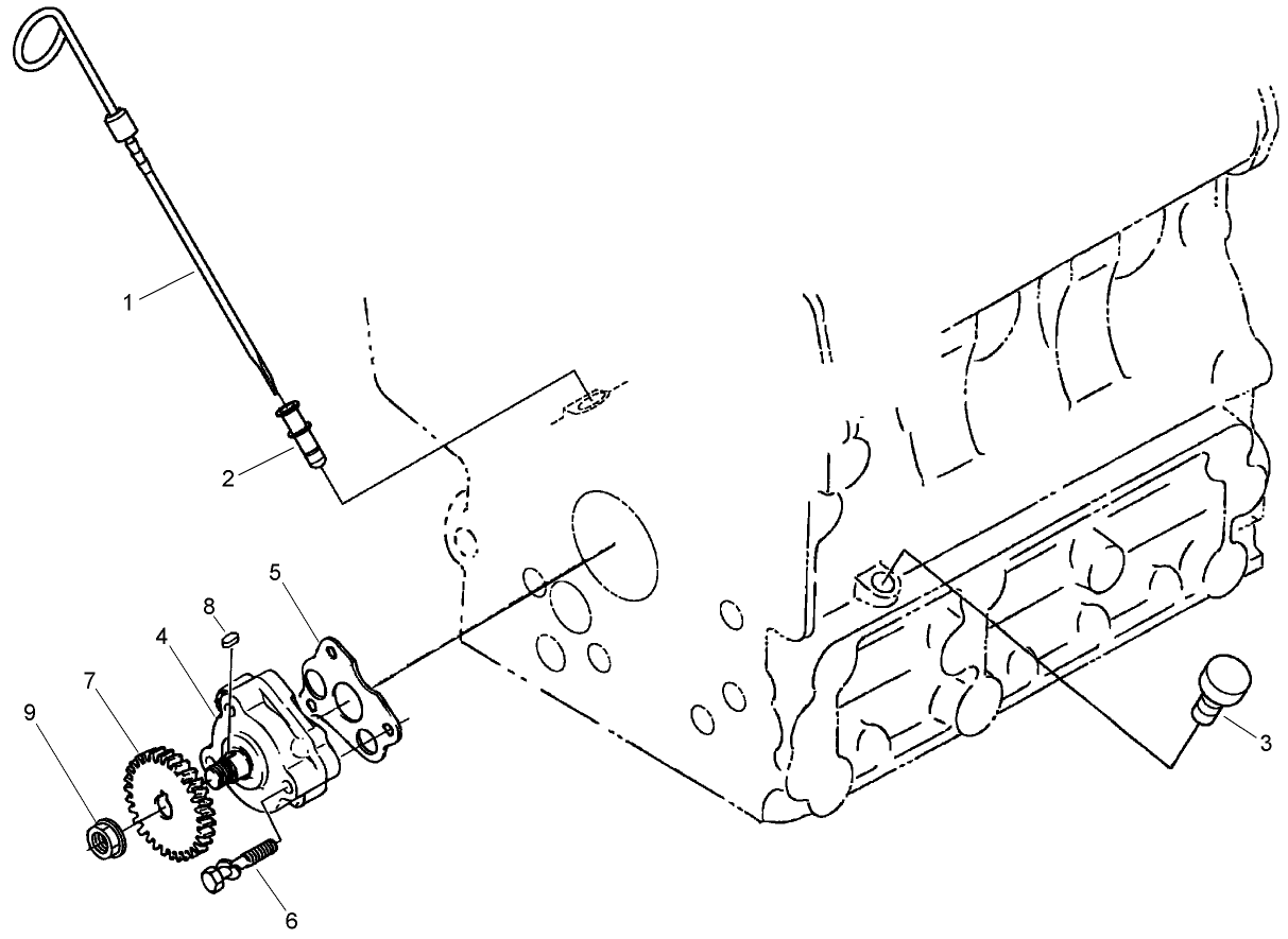Dipstick, Guide and Oil Pump Assembly