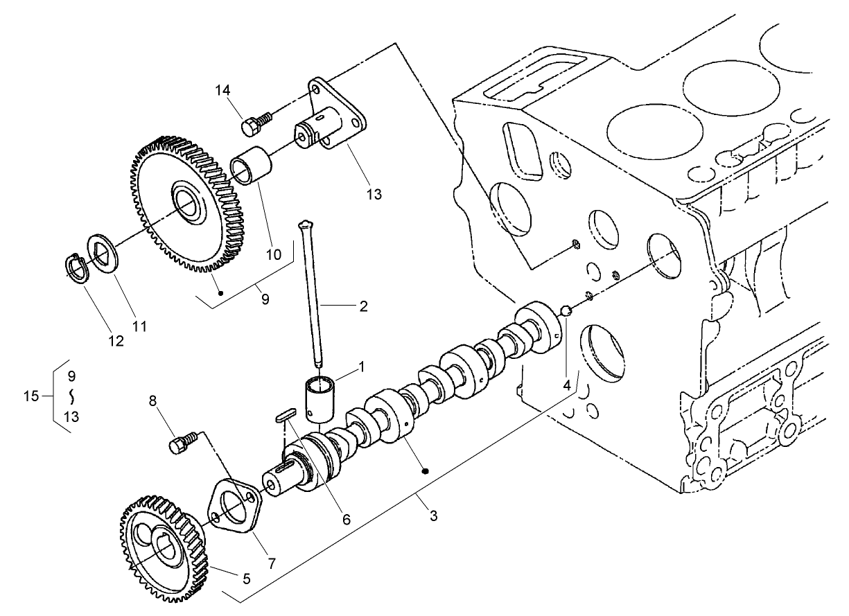 Camshaft and Idle Gear Shaft Assembly
