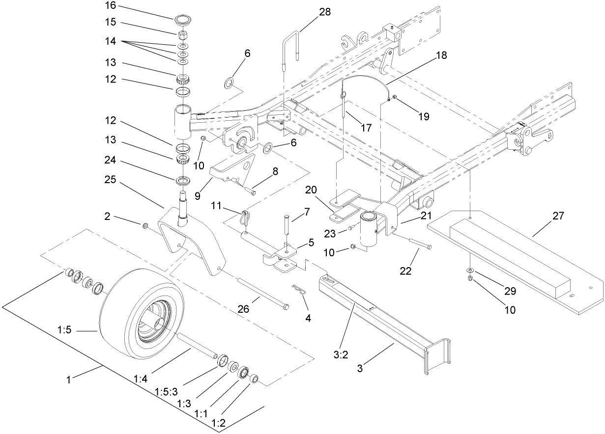 Caster Wheel and Fork Assembly