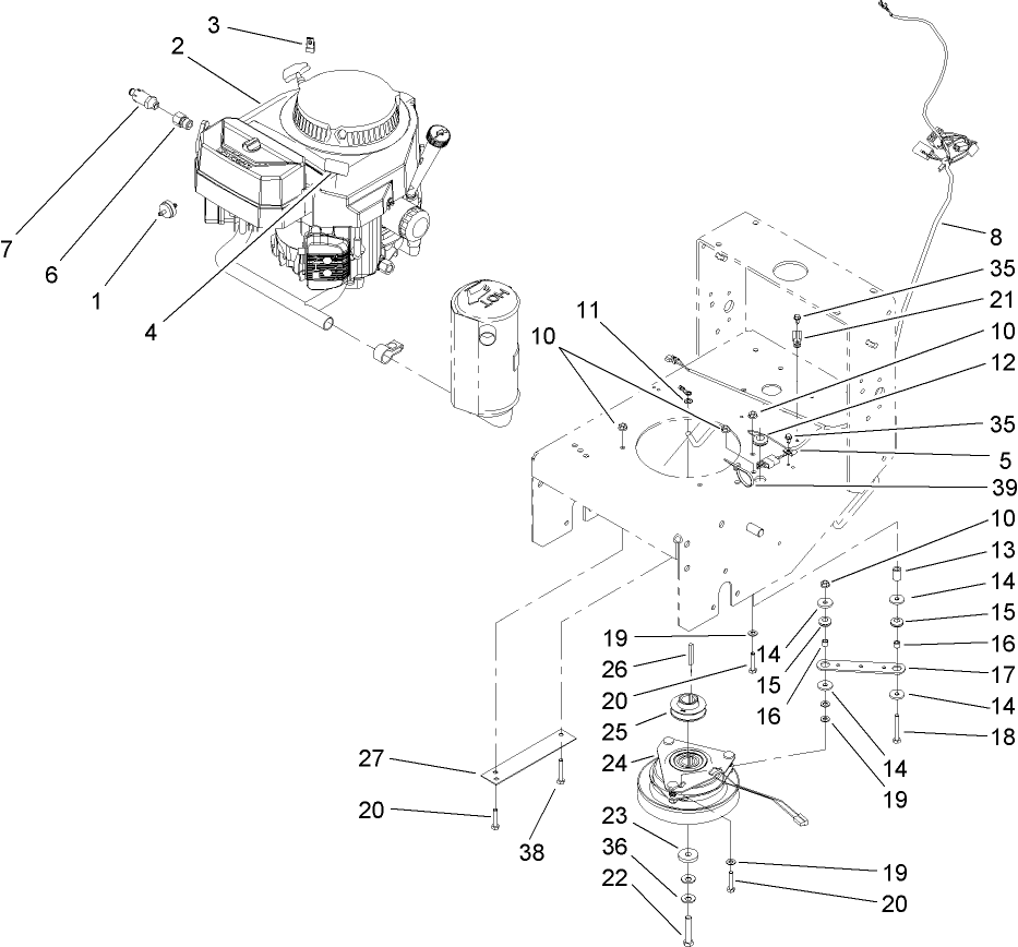 Engine and Clutch Assembly