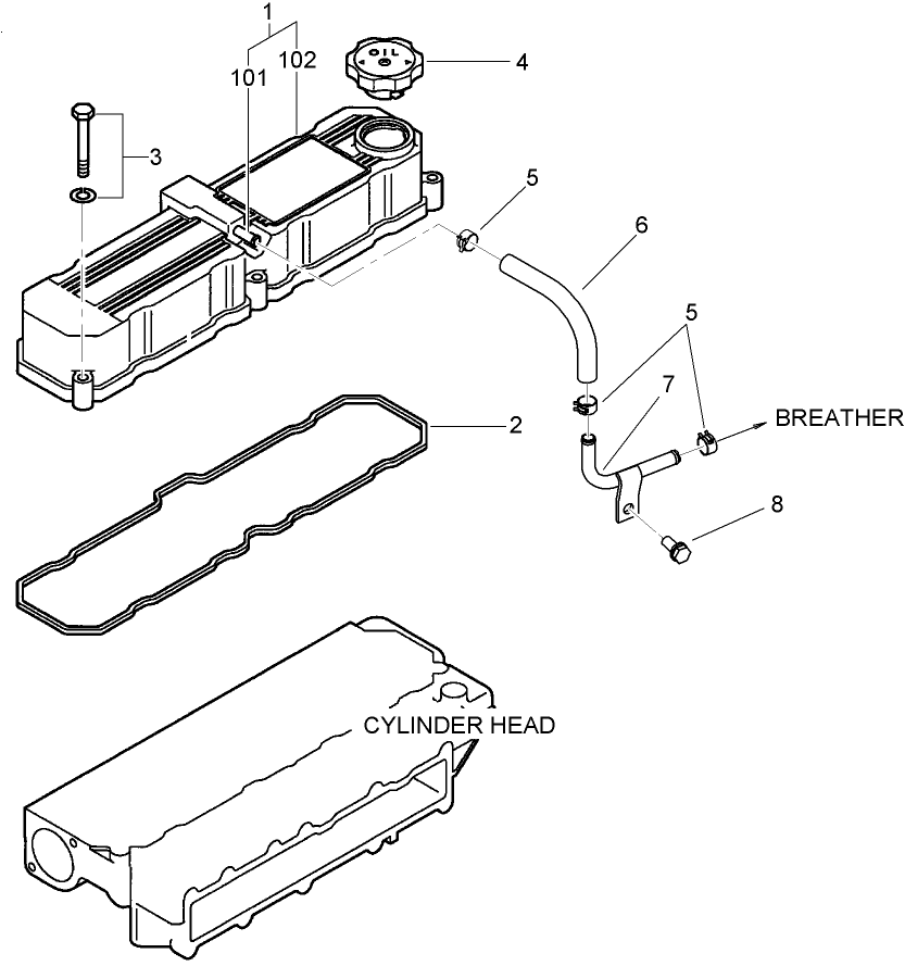 Rocker Cover and Breather Assembly