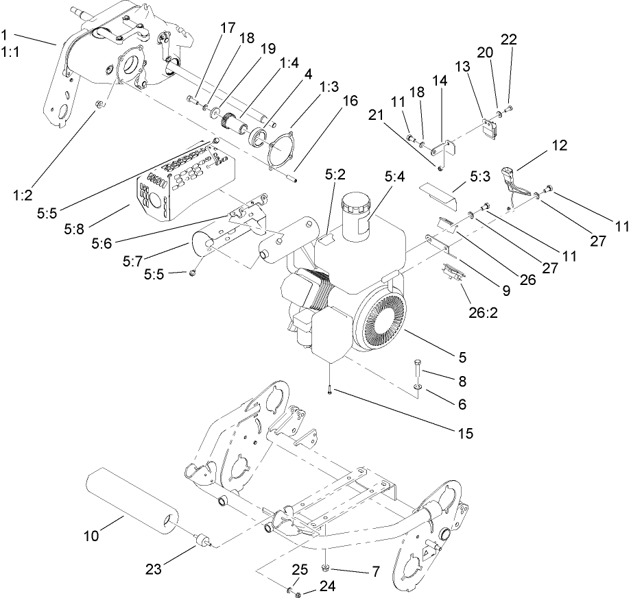 Gearbox and Engine Assembly