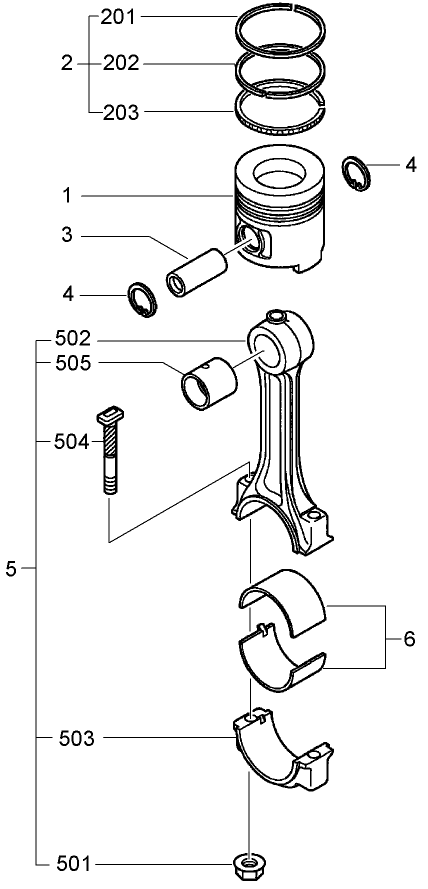 Piston and Connection Rod Assembly