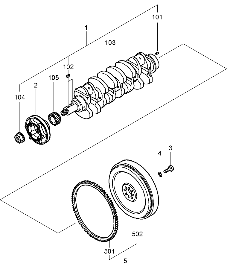 Crankcase and Flywheel Assembly