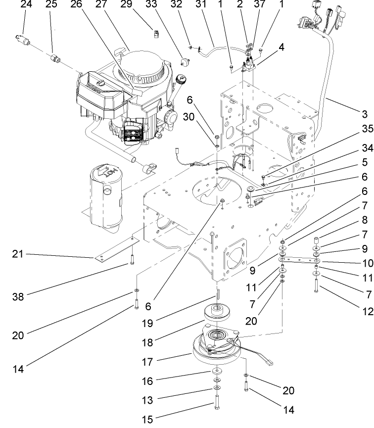 Engine and Clutch Assembly