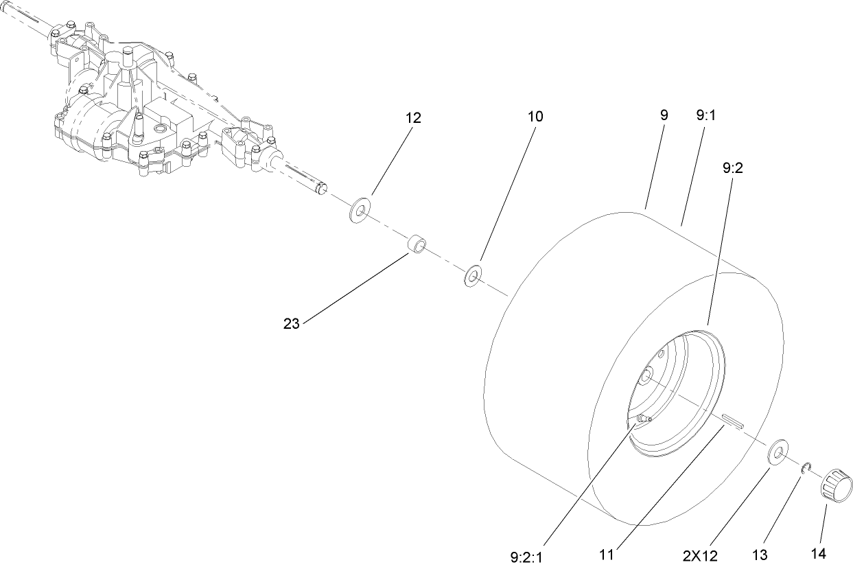 Rear Wheel and Tire Assembly