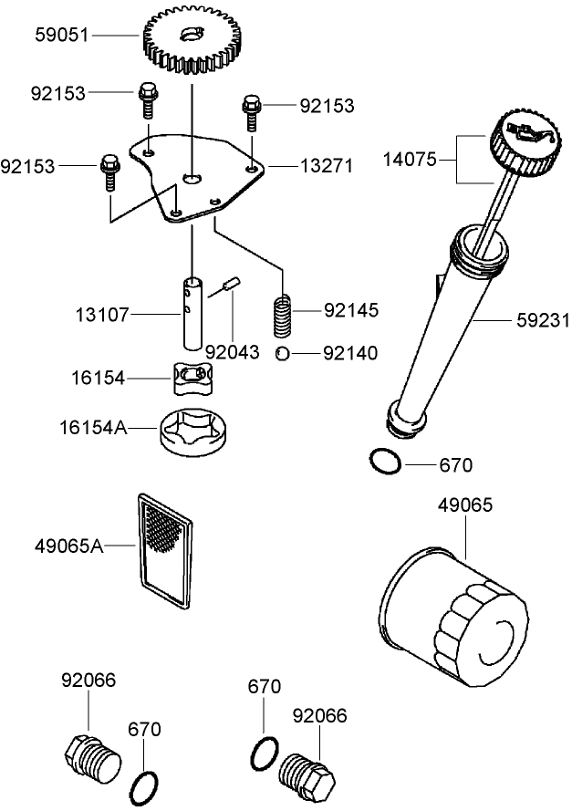 Lubrication Equipment Assembly Kawasaki FH580V-AS40-R