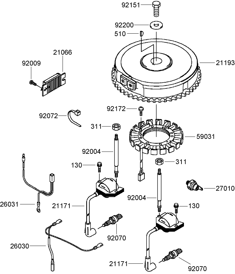 Electric Equipment Assembly Kawasaki FH580V-AS40-R
