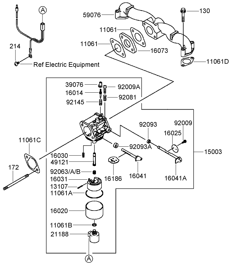 Carburetor Assembly Kawasaki FH580V-AS40-R