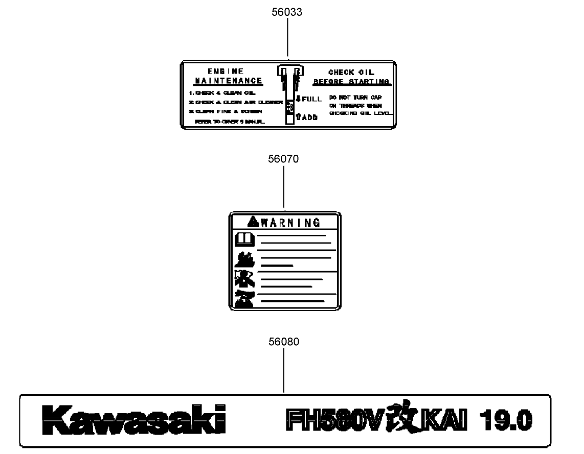 Label Assembly Kawasaki FH580V-AS40-R