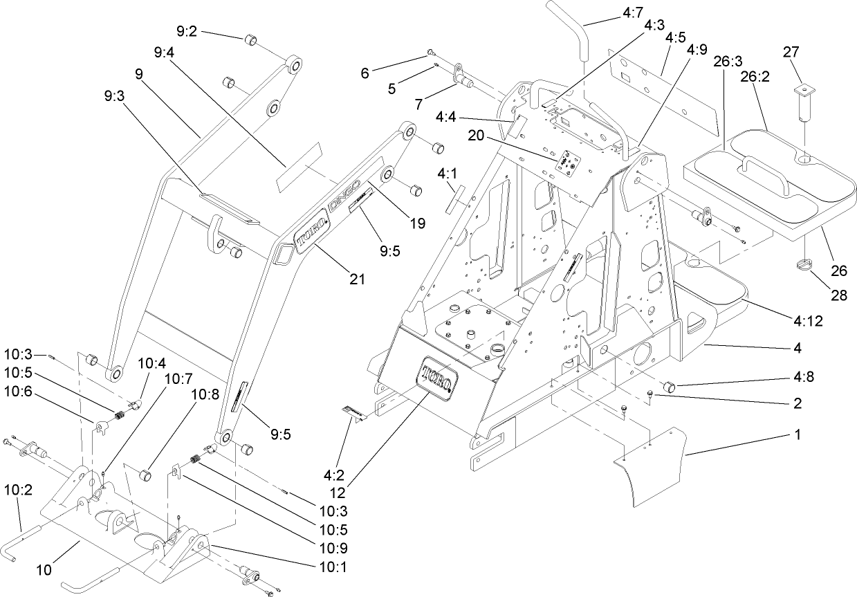 Frame and Loader Arm Assembly