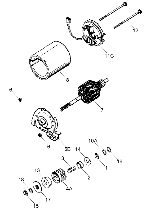 Electric Starter Assembly No. 35707  Tecumseh LV195EA-362086D