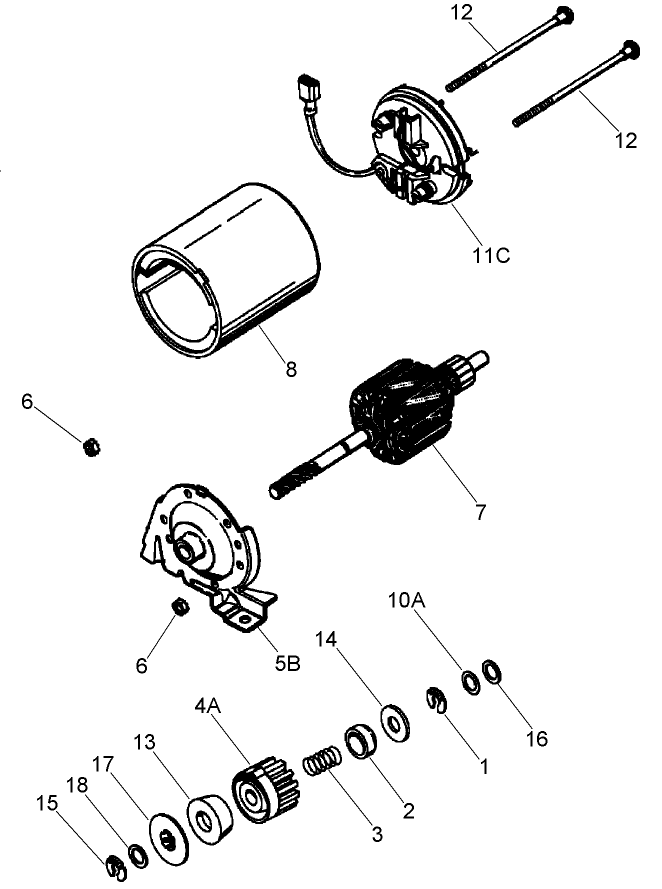 Electric Starter Assembly No. 37753 Tecumseh LV195EA-362090D