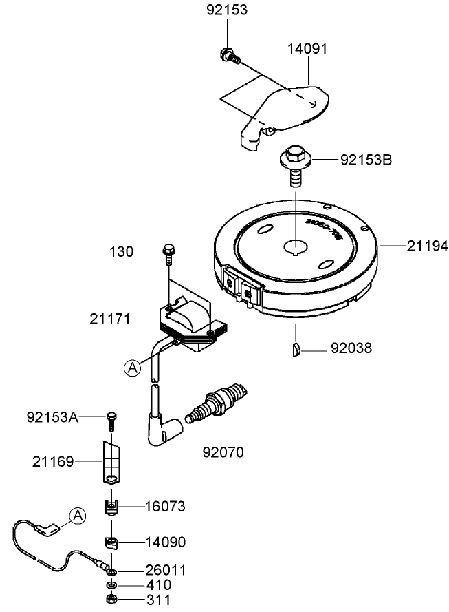 Electric Equipment Assembly Kawasaki FJ180V-AS28