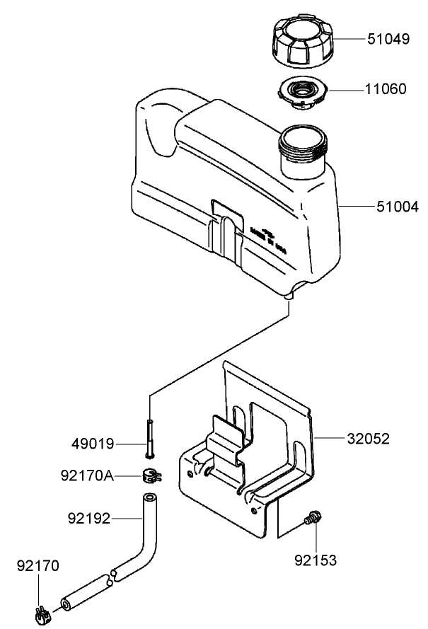 Fuel Tank and Fuel Valve Assembly Kawasaki FJ180V-AS28