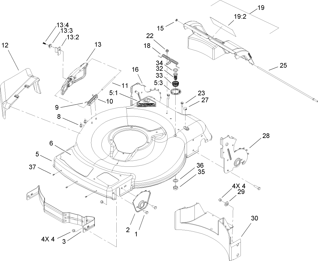Deck, Side Chute and Rear Door Assembly